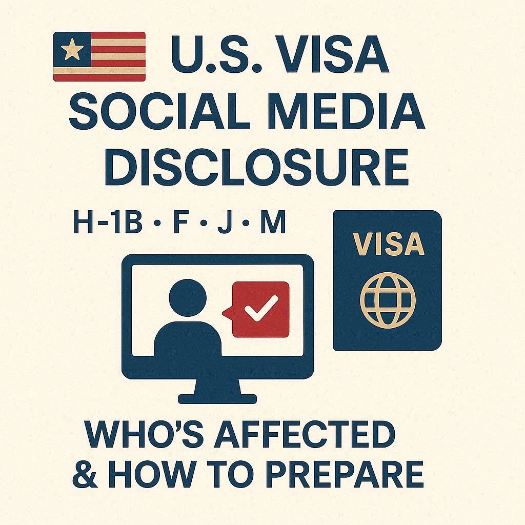 🇺🇸【美國開始要求 H-1B / F / J / M 等簽證公開社群？完整解讀｜誰會受影響、境內算不算、該怎麼準備】