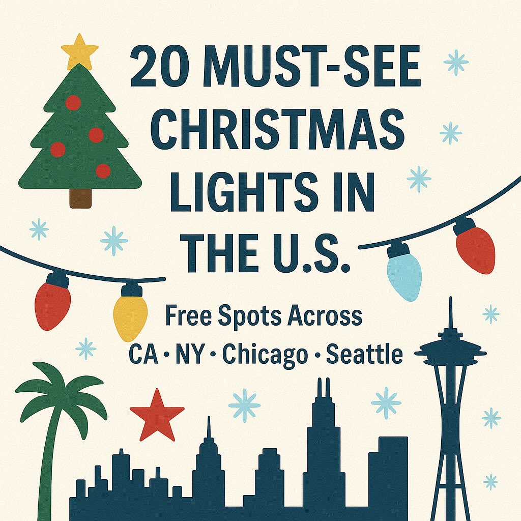 🎄🇺🇸 全美國 12 月必去的 20 個聖誕燈海：免費＋零踩雷｜加州、紐約、芝加哥、西雅圖 完整指南