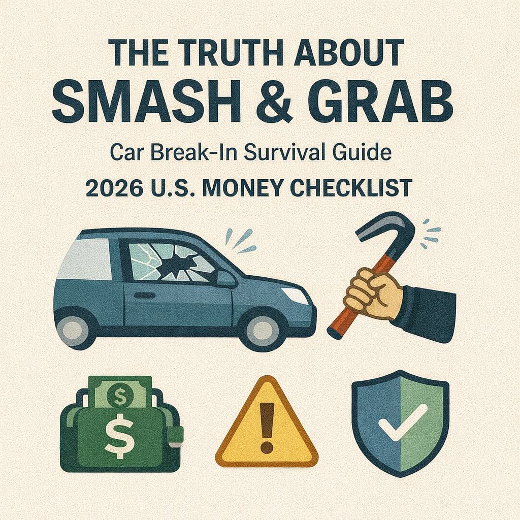 🚨🇺🇸 美國砸車窗事件頻傳，治安冷知識 Smash & Grab 真相：防砸車自保生存守則