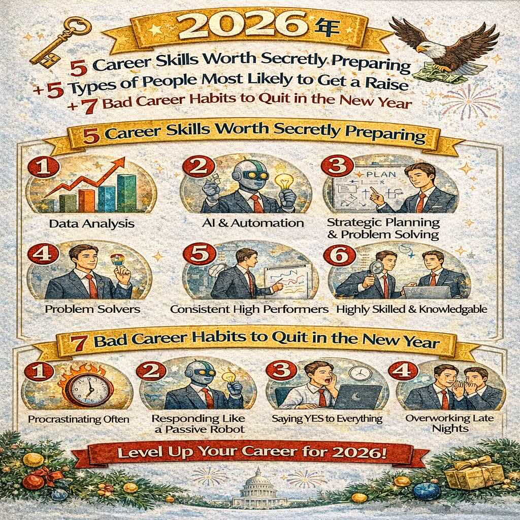 🔑 新年新展望！新的一年最值得偷偷準備的 5 種職涯能力＋最容易加薪的 5 種人＋一定要戒掉的 7 種職涯壞習慣